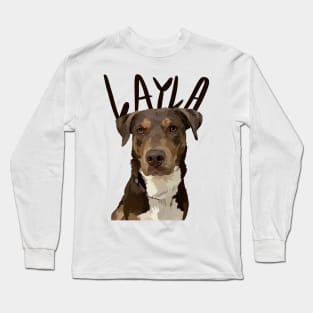 Layla Dog with name Long Sleeve T-Shirt